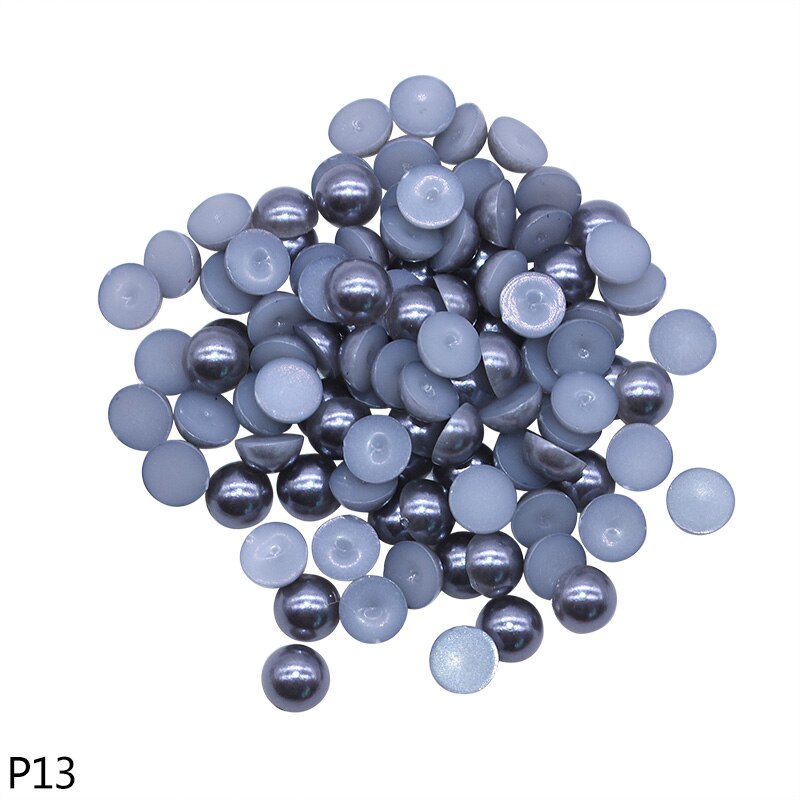 500 pièces 6mm multicolore résine plastique demi ronde perle artisanat Imitation perle perles pour vêtement accessoires filles chapeaux décor