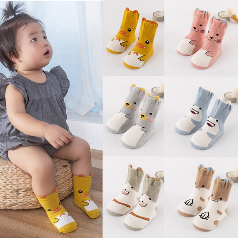 Babysokken - Cartoon Patroon - Ademend Katoen & Bamboevezel - Unisex Peuters Meisjes 0-3 Jaar