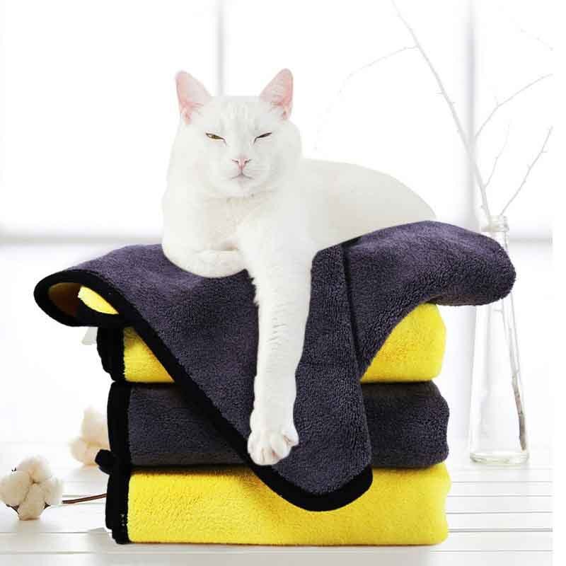 Dog Bath Towel - Super Absorbent Microfiber Dog Towel for Small Medium Large Dogs and Cats, Yellow: 30x60CM