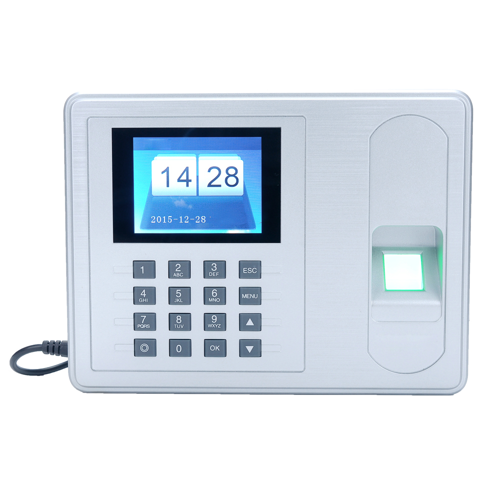 Intelligent Biometric Fingerprint Password Attendance Machine 2.4in Screen Time Attendance Clock Employee Checking-in Recorder