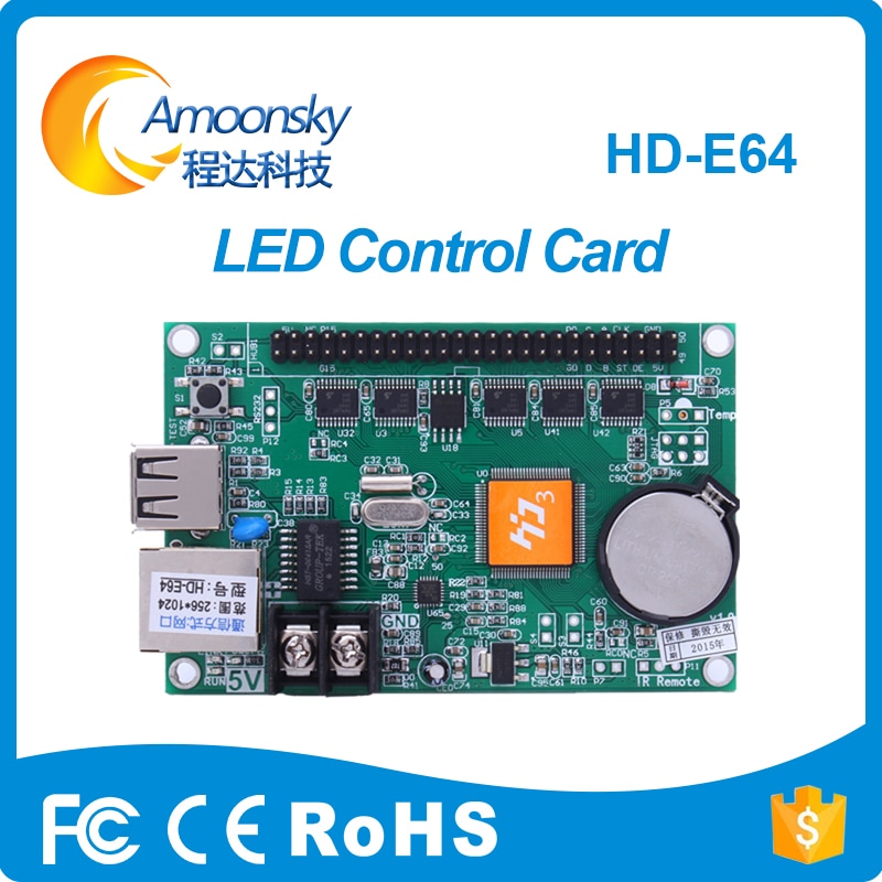 Huidu led controller card HD-E64 for P10 RGB led module cheap price