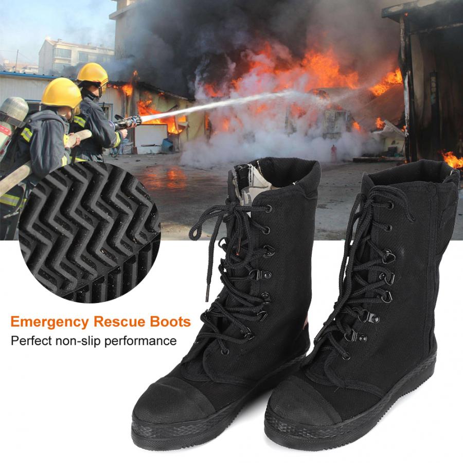 Botas de rescate de Bomberos de emergencia, calzado de seguridad anti-golpes y resistentes a las perforaciones, zapatos de bombero, zapatos de seguridad