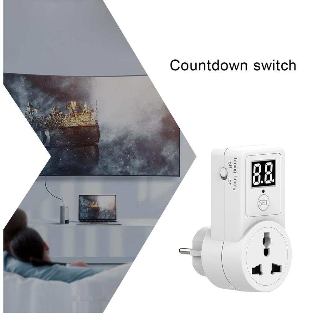 Electric Digital Countdown Timer Switch Time Control Telephone Battery Electric Vehicle Charging Countdown Timer socket EU Plug