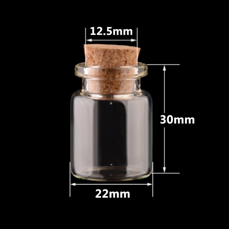 1pc glasburkar korkpropp prydnader gör-det-själv-behållare billiga mini-önskeflaskor för bröllop heminredning jul: 22 30 12.5
