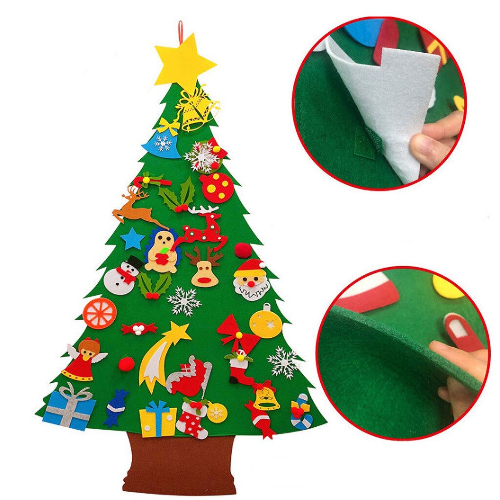 Voelde Kerstboom Kerstman Vrolijk Kerstfeest Decoraties Voor Huis Kinderen Speelgoed Kerstboom Ornament Xmas Tree Non Woven