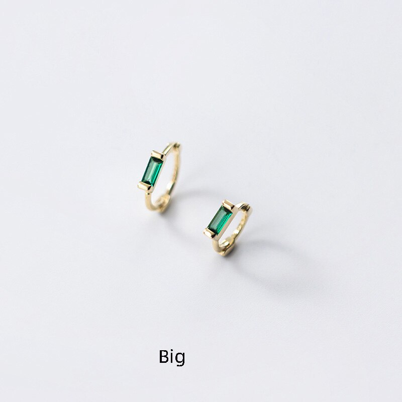 La Monada Hoop Brincos Para Mulheres Brincos de Prata 925 Mulheres Finas Jóias Geometria Bonito Brincos de Argola Prata Esterlina 925 Mulheres: GoldGreenBig