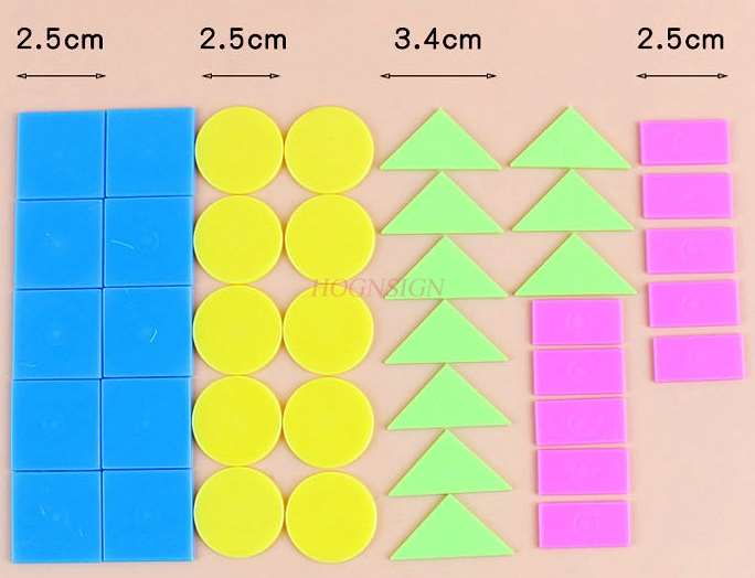 Wiskunde Leermiddelen Kleurrijke Plastic Grote Geometrische Stuk Set Grafische Herkennen Basisschool Eerste Grade