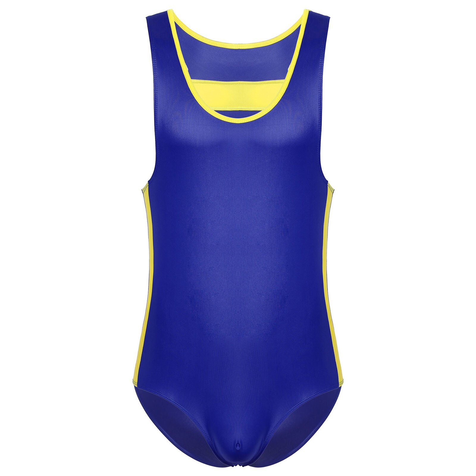 Mens Ballroom Competition Dancewear Sleeveless Bodysuit Stretchy Jockstraps Leather Patchwork Gymnastic Leotard Dance Costumes