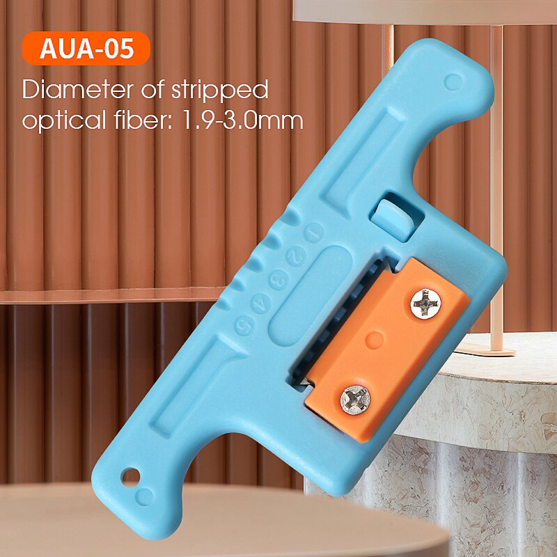 5pcs HMSAT-5 Fiber Cable Ribbon Stripper FTTH Fiber Optic Stripping 1.9~3mm Access Tool Kit Loose Buffer Tube Stripper AUA-05: Blue