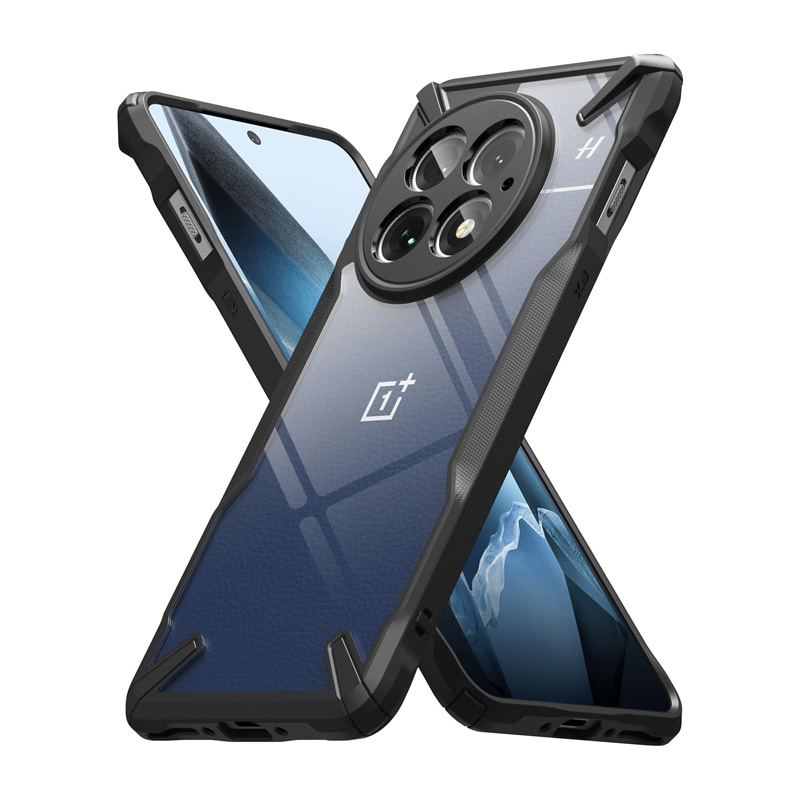 Ringke Fusion X pour Oneplus 13 coque double couche PC dos transparent et cadre en TPU souple housse de Protection hybride robuste contre les chutes: Black