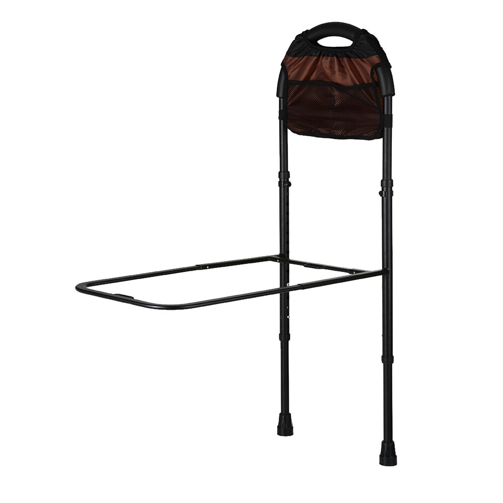 Carevas Height Adjustable Hand Bed Rail for Elderly Senior with Floor Support & Pouch Aluminum Bed Assist Bar Handle Hand Rail: Default Title