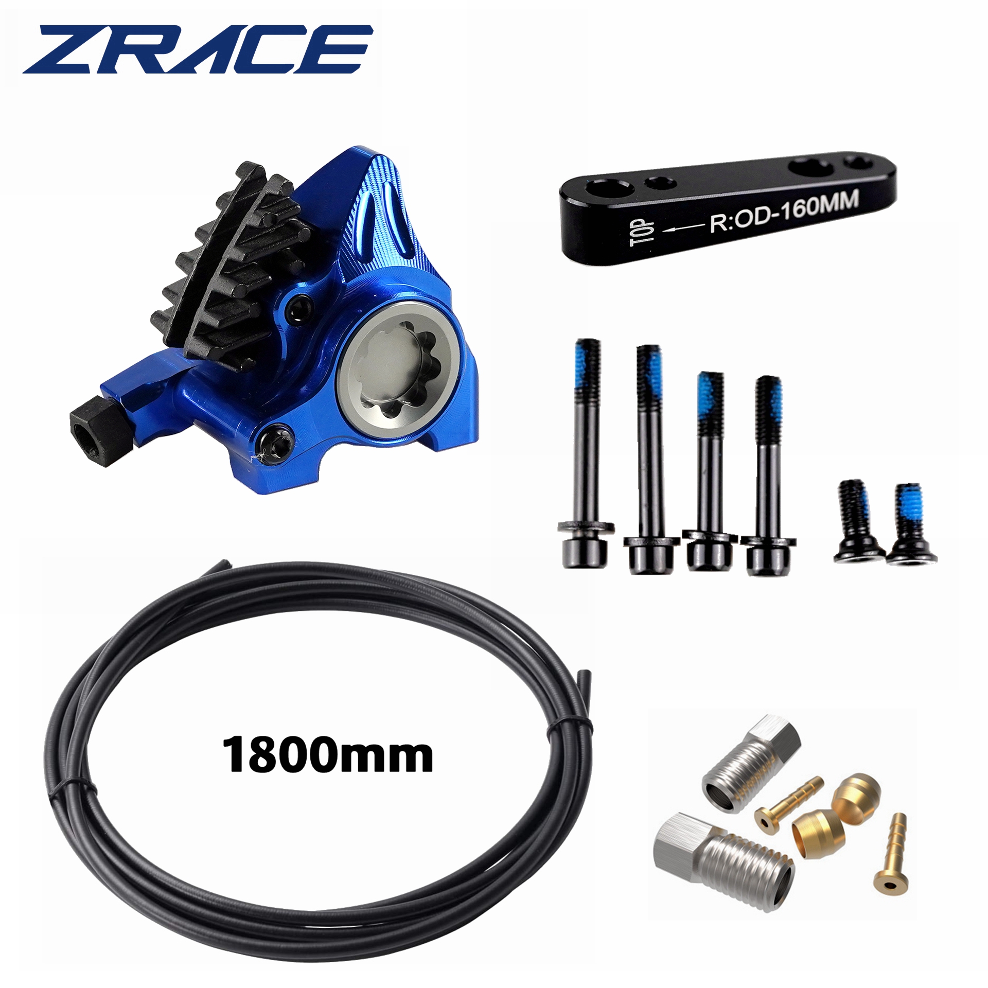 Pinza de montaje plano ZRACE XG, freno hidráulico de carretera, pastillas ICE-TECH, carrera BMX, peso ligero CNC completo: violet