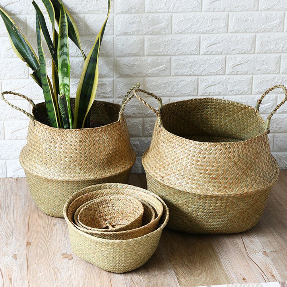 Cesta de cestería de ratán para plantas colgantes, maceta para plantar flores, Cesta para la colada, Mimbre para jardín casero decorativo