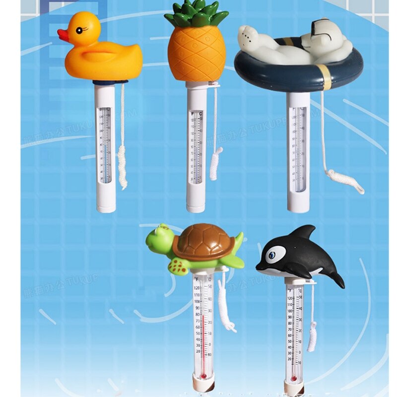 Cute Animal Shaped Floating Buoy Swimming Pool Thermometer SPA Tub Bath Easy Read Display Water Temperature Test