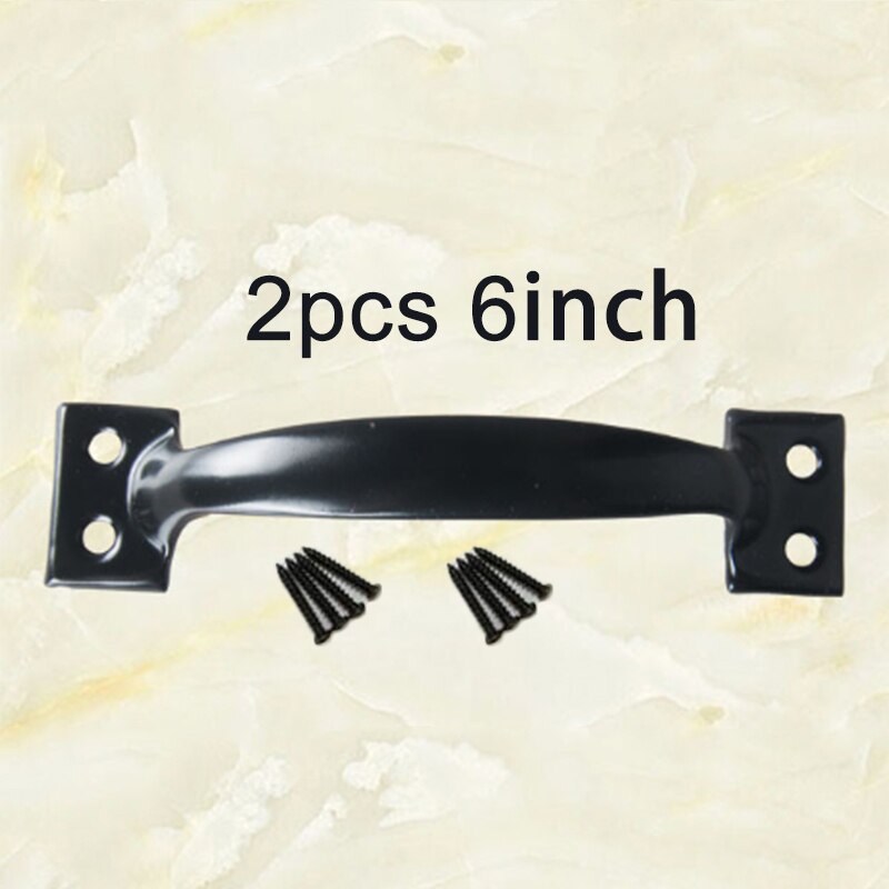 1 Set Ijzeren Poort Deurklink Pull Voor Schuifdeuren Schuur Deur Garages Werpt Hardware Accessoires Tuin Schuur 4/5/6 inch Home Hardware: 6inch