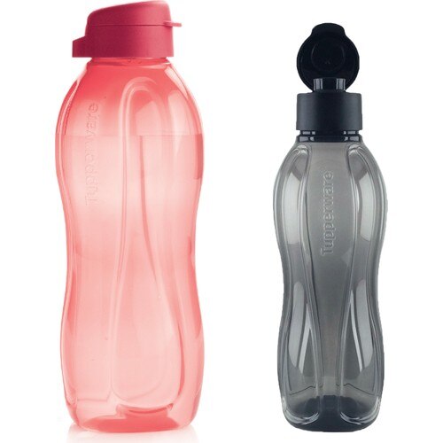 Tupperware Eco Fles 1.5 Liter Roze En 1 Liter Zwart