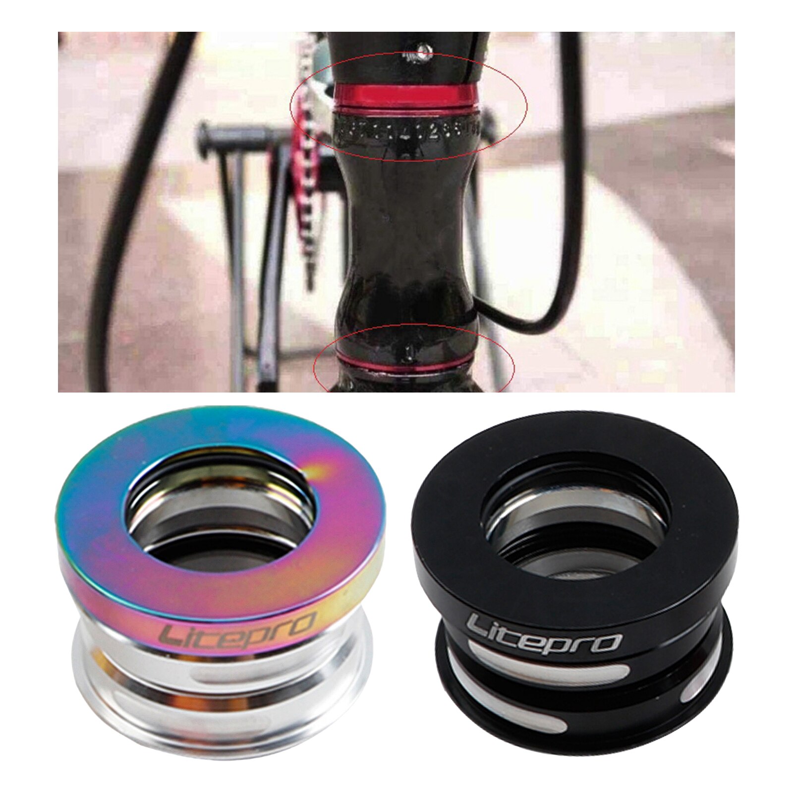 Bike Headset Bicycle Threaded Electroplating Bearing Road Bike Mountain Bowl 44mm