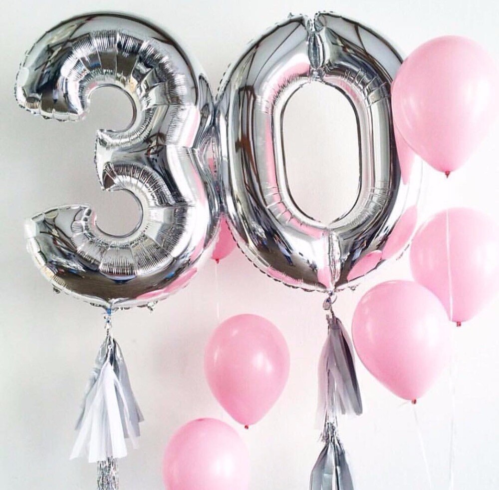 2 Stuks 32/40 Inch Rose Gold Aantal Folie Helium Ballonnen Feliciteren 30 Jaar Oude Volwassen Verjaardagsfeestje Decor Supplies