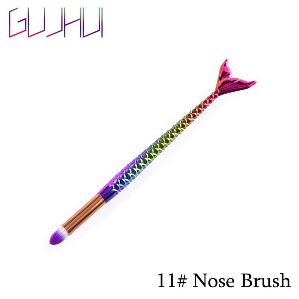 1PC beauté maquillage trousse à outils sirène queue de poisson pinceaux de maquillage Pro fard à paupières visage Contour fond de teint correcteur Blush brosse cosmétique: m11 Nose Brush