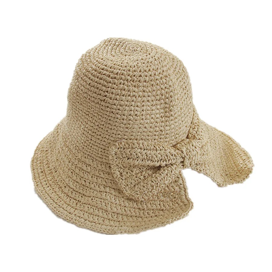 Hopfällbar stråhatt solhatt med liten brätte strandsandstrand fiskare fjärilshatt solskyddskeps sommar anti-uv-hatt: Lila