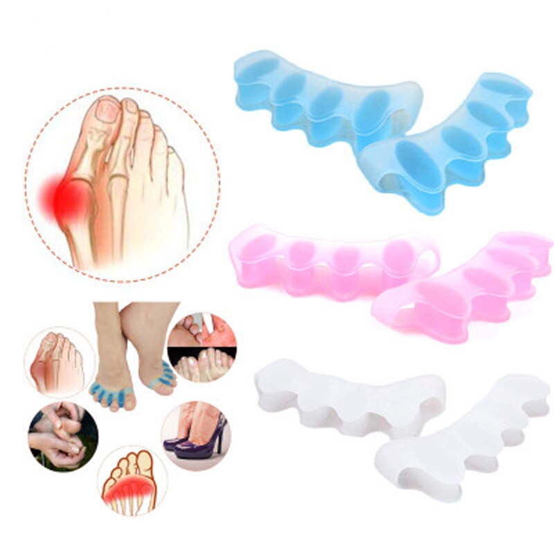 1pair Gel Toes Orthotics Hammer Toe Separators Stretchers Alignment Overlapping Orthopedic Shoes Useful Cushion Feet Care Insole
