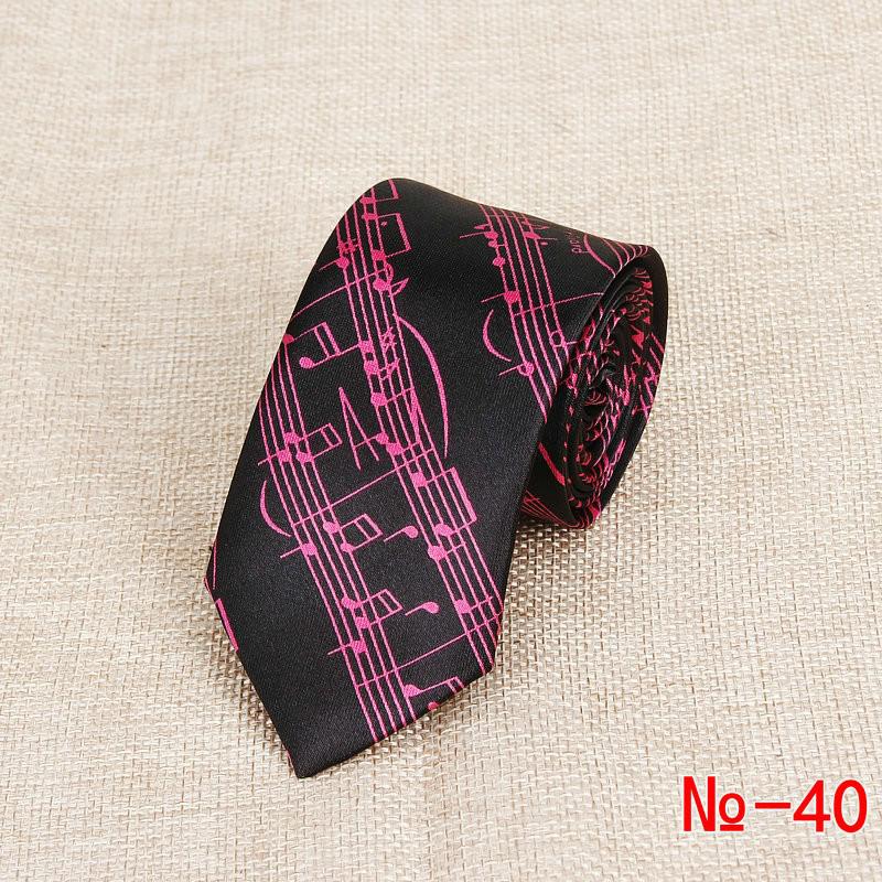 Corbata delgada de clásica para hombre, notas musicales coloridas, guitarra de Piano impresa, corbata de poliéster de 5cm de ancho, accesorio de para