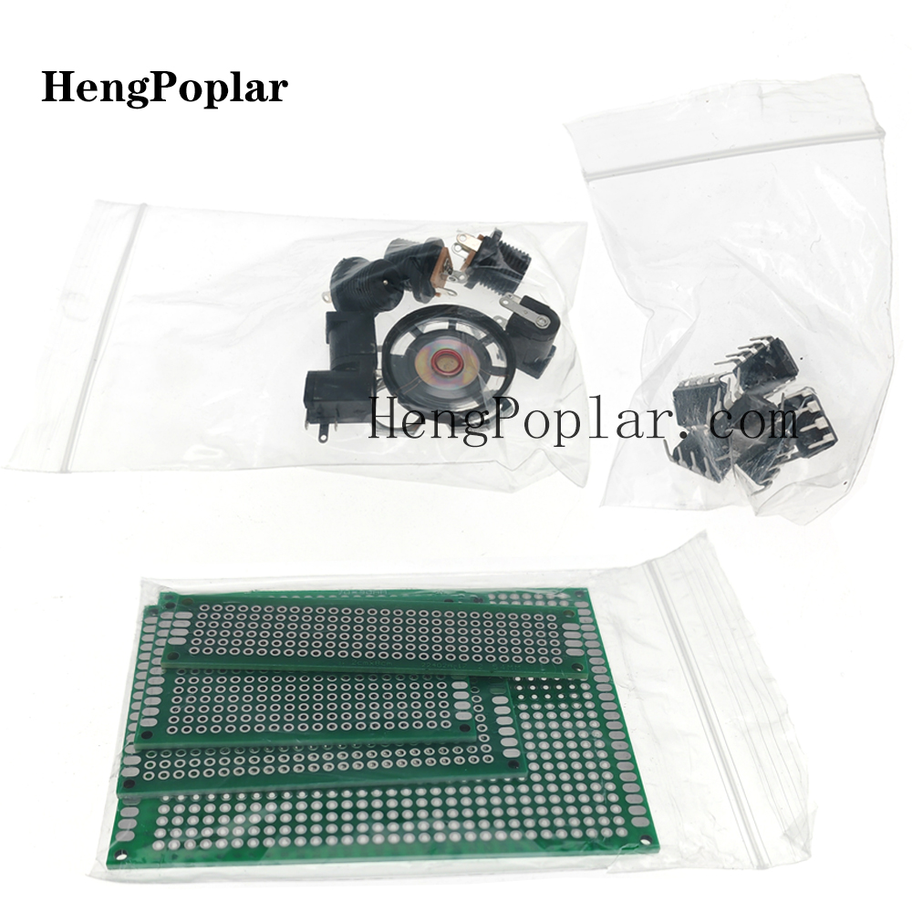 Kit de componentes electrónicos de 1900 piezas, incluida surtido + condensadores + resistencias + LED + transistores + conectores CC + PCB + opamp