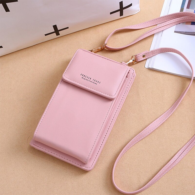 VOCUZ, Cartera de para mujer, cartera grande para tarjetas, bolso de mano, bandolera, monedero para mujer, cartera con soporte: pink2