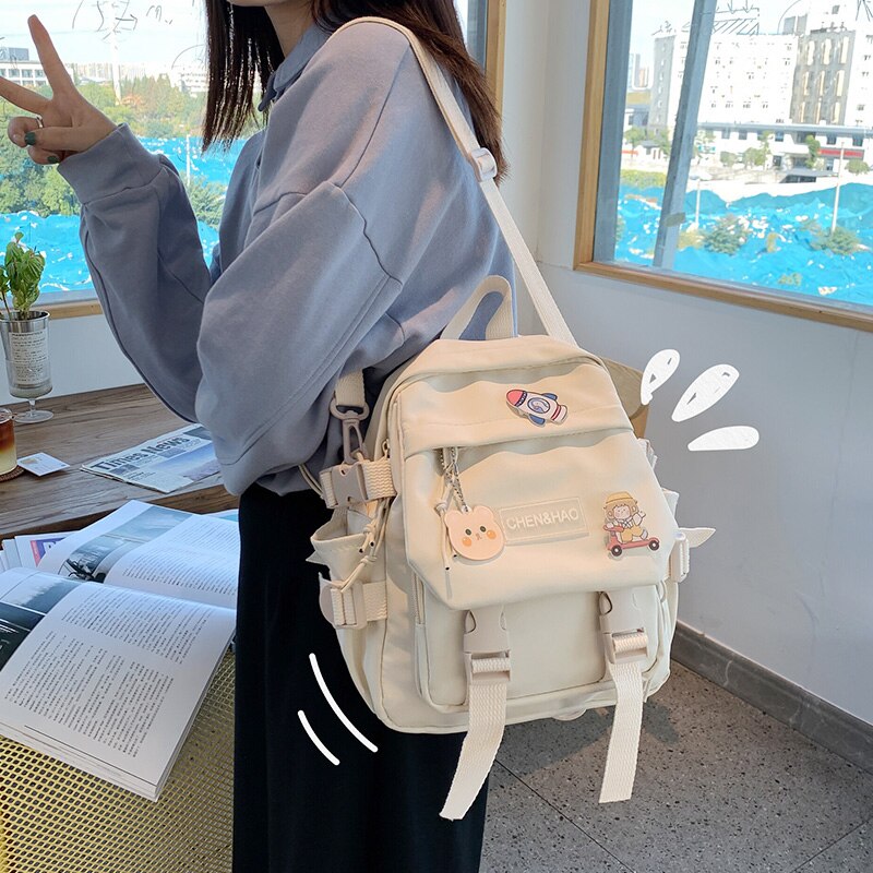 Zaino da donna piccolo zaino da scuola per ragazze impermeabile in nylon moda giapponese casual borsa da ragazza femminile mini