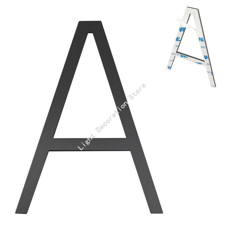 Número de casa autoadhesivo de acero inoxidable, señal de dirección negra de 0-9 letras, placas de puerta grandes y modernas, números para el hogar y exteriores, 5 pulgadas/12,5 cm: Azul lago