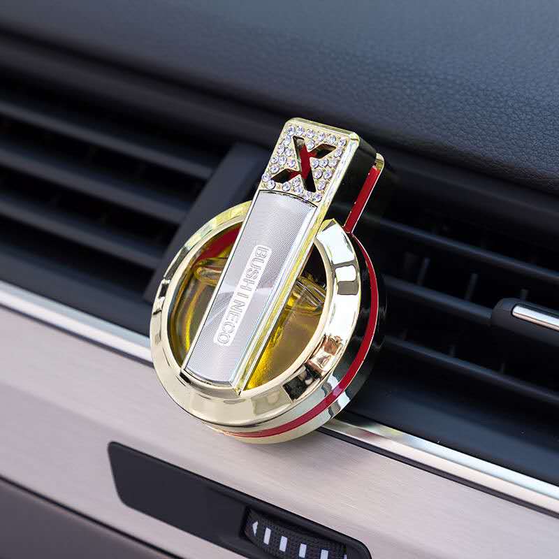 car Air Conditioner Perfume Clip Car Perfume Holder air fresh with Diamond 4 Fragrances car accessories for girls: Replenisher-yellow