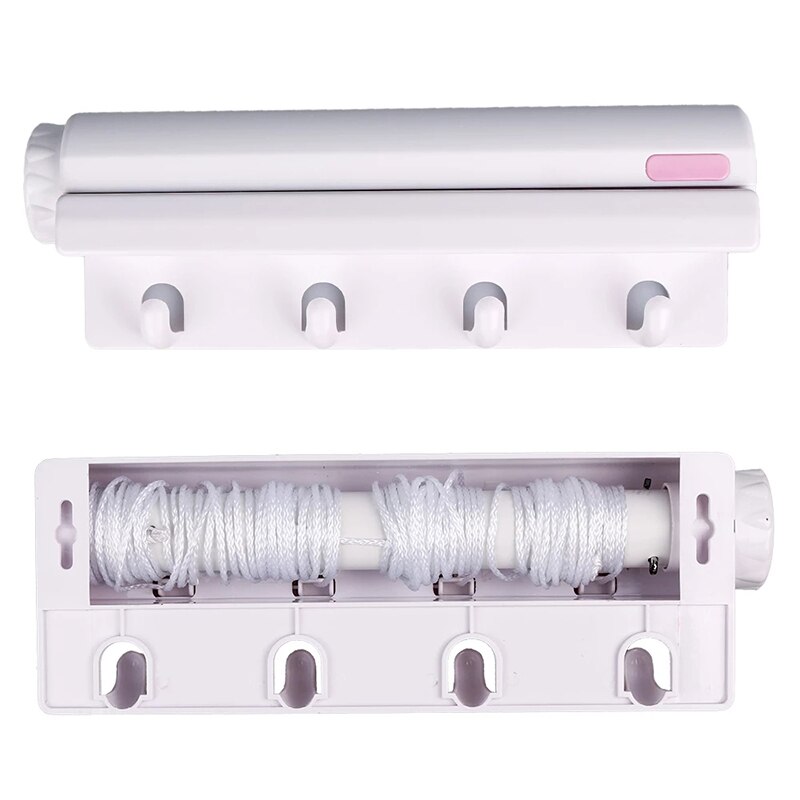 Wall Mounted Hanger Retractable Indoor Clothes Hanger Drying Rack Towel Rack Automatic Telescopic Clothesline Laundry Storage