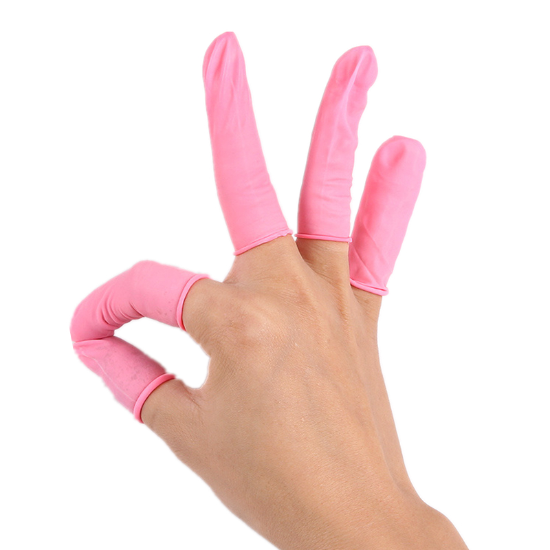 100 stk engangs lyserøde latex gummifingersenge antistatiske fingerspidser beskyttelseshandsker til mad rengøring madlavning tilbehør