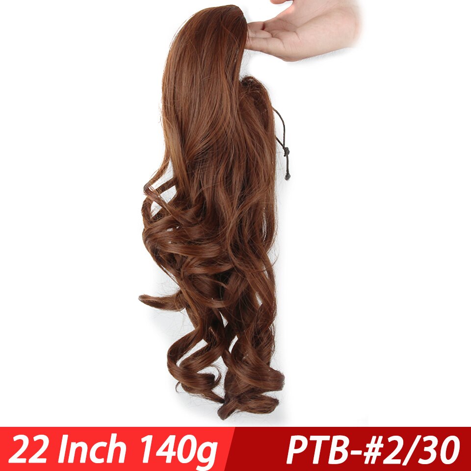 Pageup 22” Long Curly Clip In Hair Tail False Hair Ponytail Hairpiece With Hairpins Synthetic Hair Ponytail Hair Extension: PTB-2I30