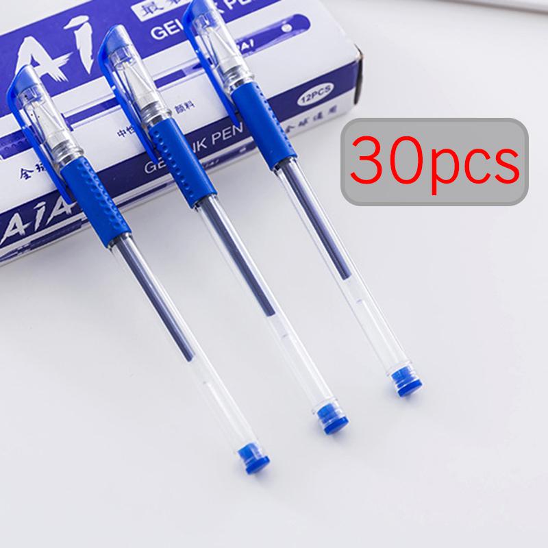 Jonvon Satone 30 pcs Verkoop 0.5mm Neutrale Pen Handtekening Gel Pen Europese Standaard Kantoor Pennen Kawaii Briefpapier School gereedschap: 30pcs blue