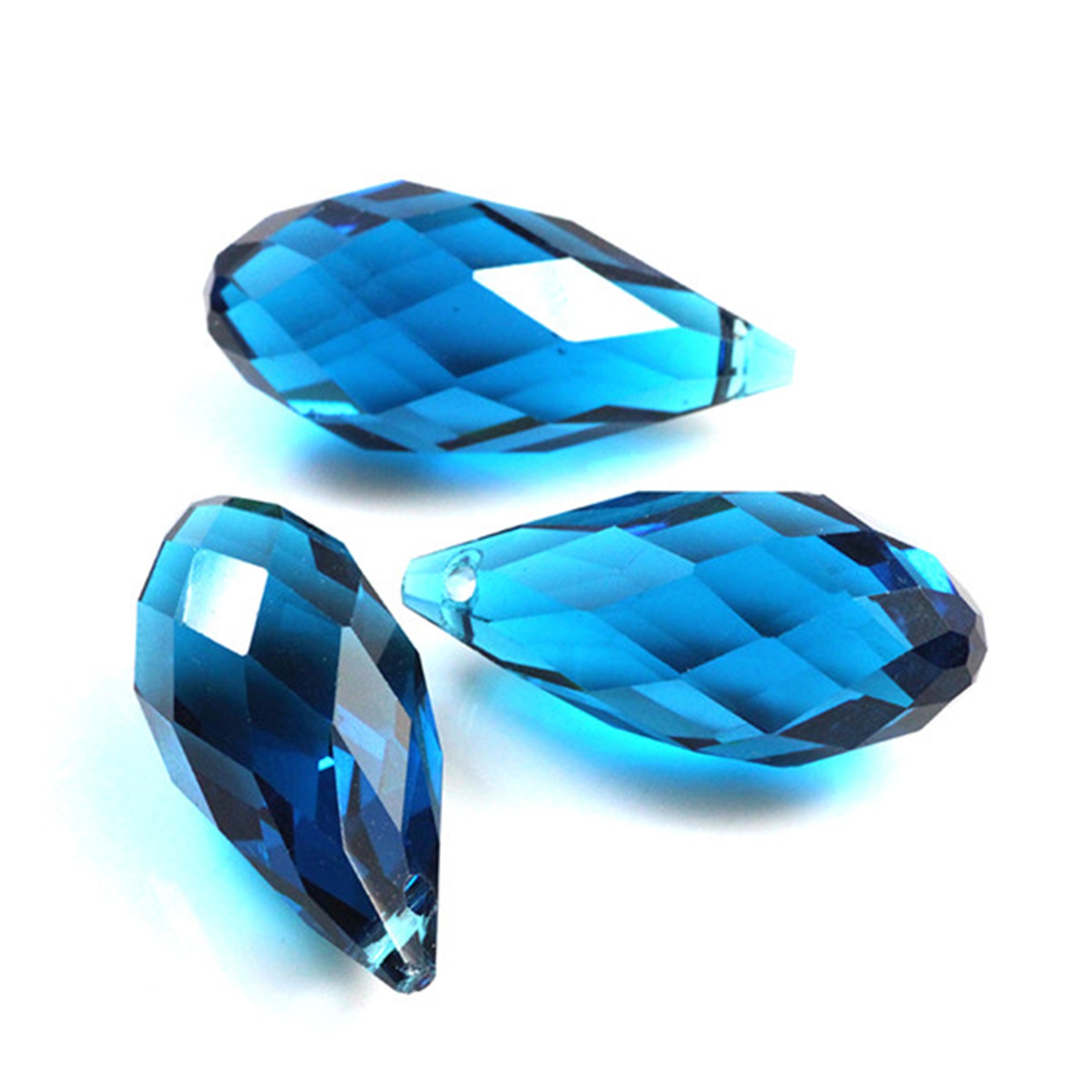 5pcs 12x25mm Charms Crystal Teardrop Bead Faceted Glass Beads Jewelry Womens Accessories Necklace Earring Pendants