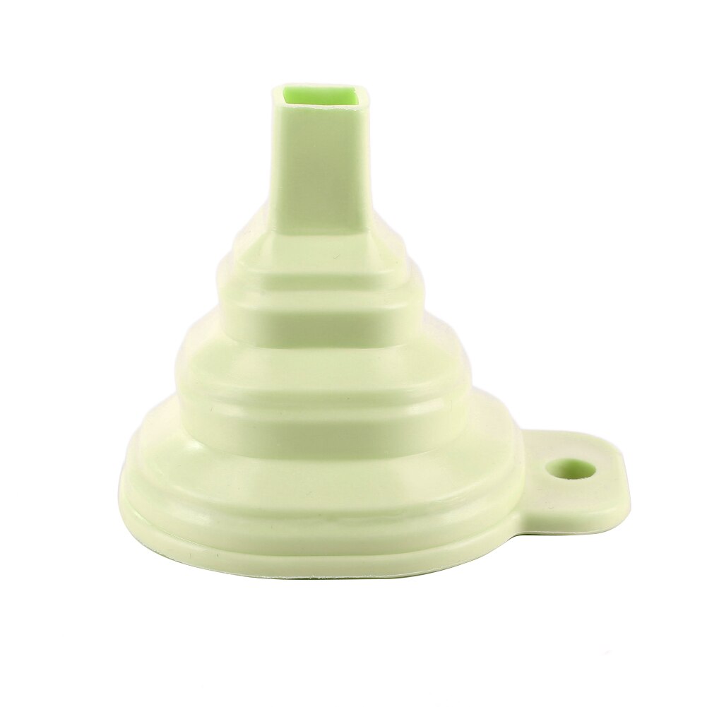 Collapsible Funnel Solid Bean Flexible Soft Silicone For Jars Food Grade Canning Home Kitchen Tool Large Liquid Transfer: green