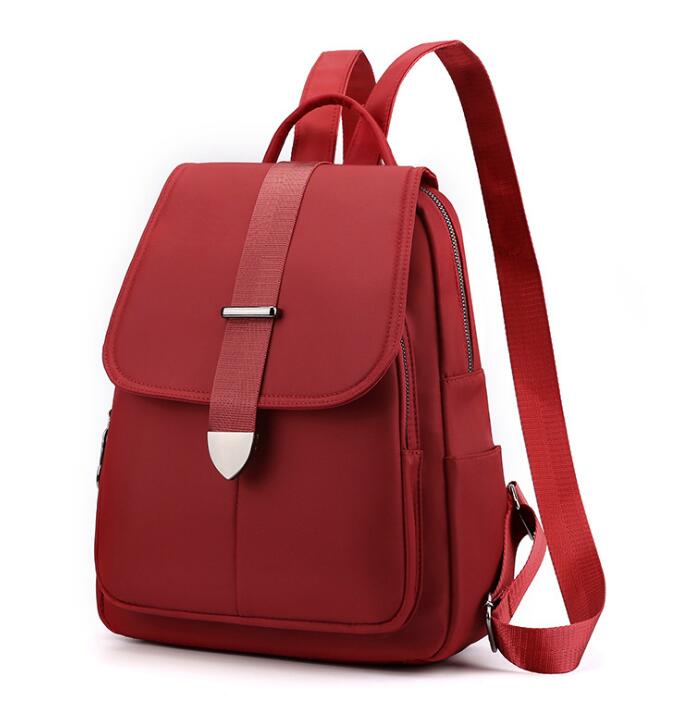 Chuwanglin rucksack frauen pu Nylon tasche frauen Schulter tasche damen tasche anti theif frauen tasche D501104: 2-red