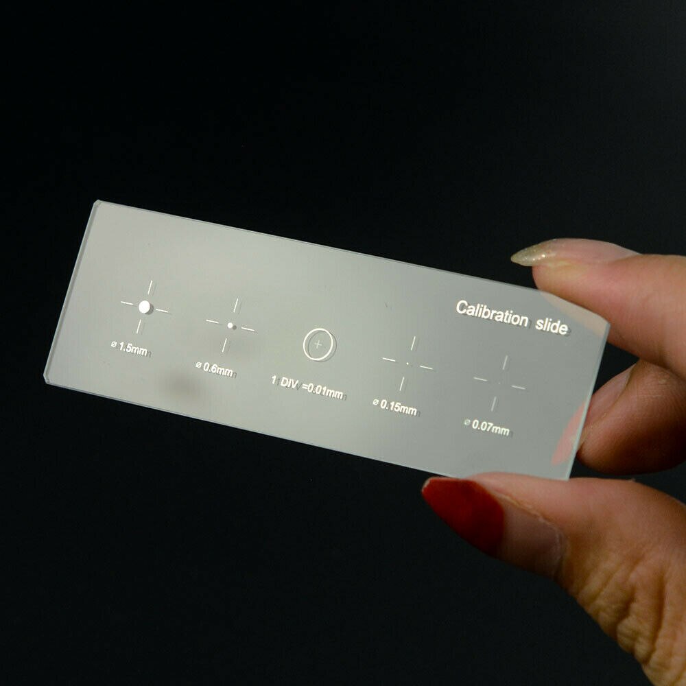 0.01mm 5 Scales Microscope Objective Stage Calibration Glass Slide Micrometer