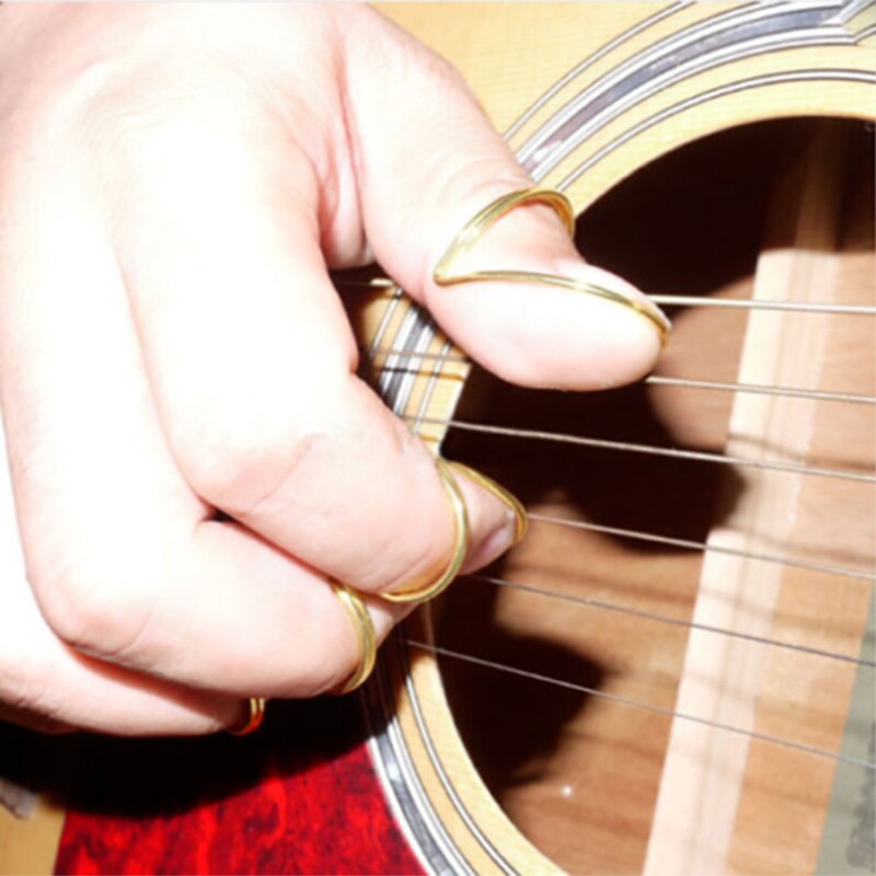 4/12/20 stk sølv justerbar metal tommelfinger guitar picker pegefinger strækbar god pick guitar bas tilbehør