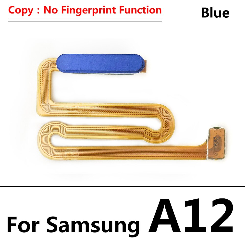 Sensor de huella digital Original para Samsung A12, botón de menú de Inicio, tecla de inicio de retorno, encendido y apagado lateral, botón Flex para A03S: A12 Blue Copy