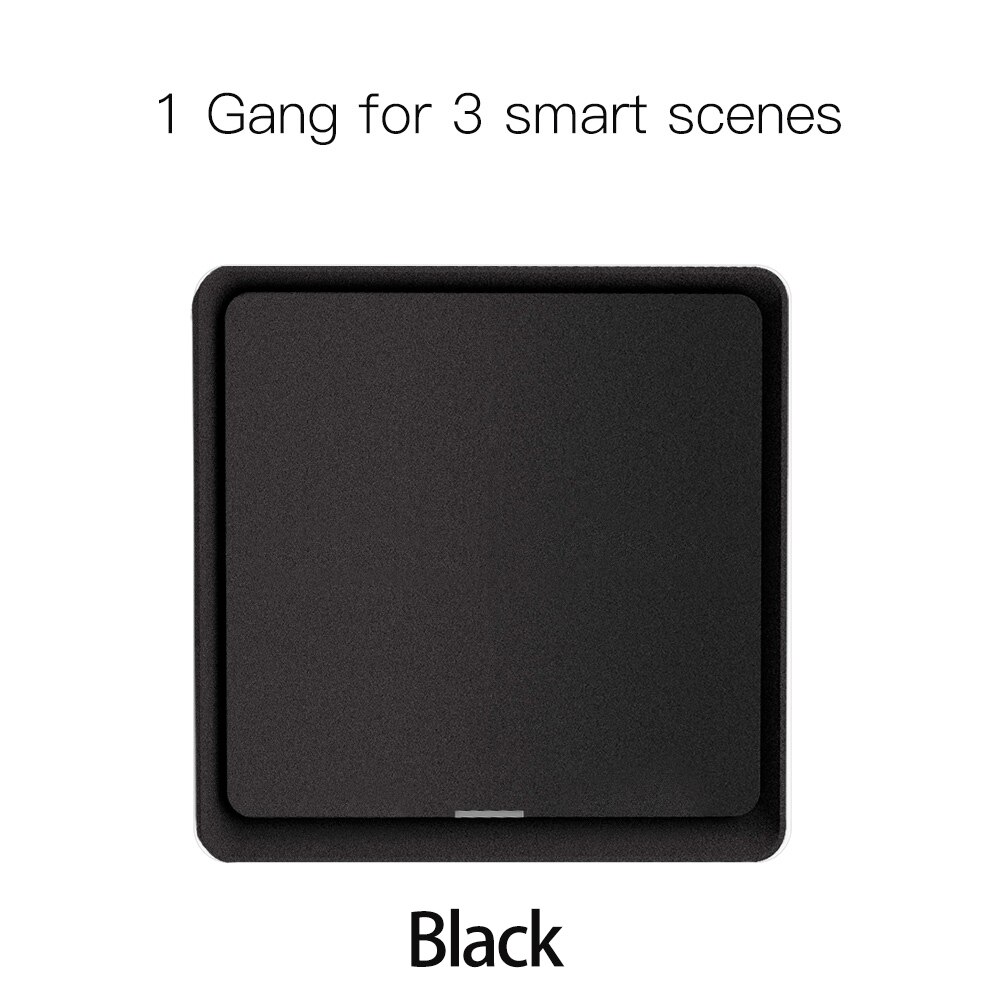 4 Gang Tuya ZigBee Wireless 12 Scene Switch Push Button Controller Battery Powered Automation Scenario for Tuya Devices: 1 Gang Black