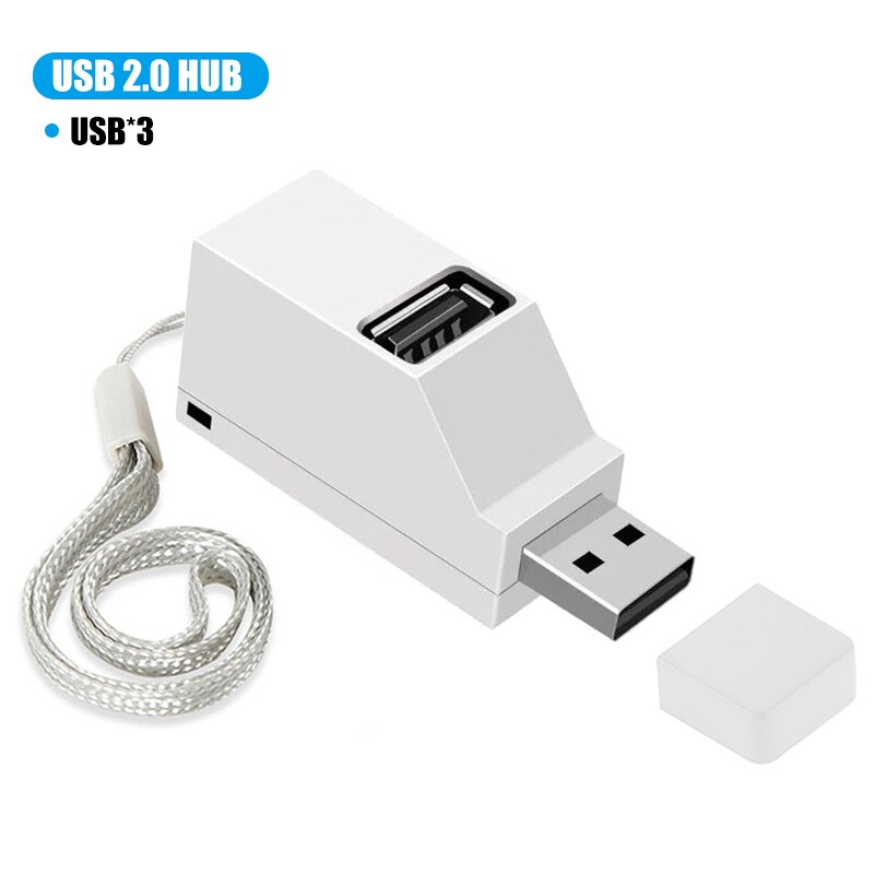 Draadloze 3 In 1 Usb 3.0 Hub Voor Laptop Adapter Pc Computer Usb 2.0 Charge Hub 3 Poorten Notebook Splitter dell Lenovo Accessoires: USB 2.0 white