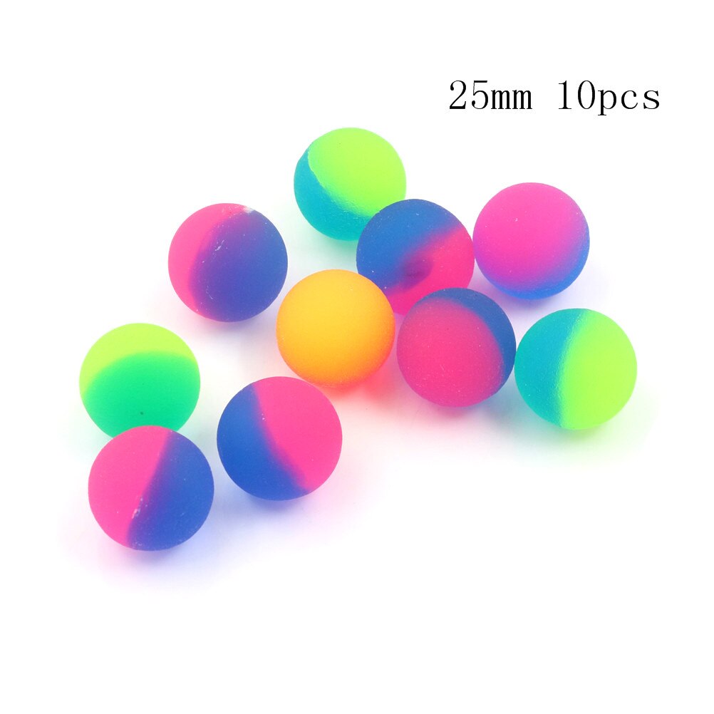 Pelota de juguete de goma de colores para niños, pelota que rebota, juguetes exterior para niños, juegos deportivos, malabares elásticos, pelota de saltar de 25-55MM, 1 unidad/10 Uds.