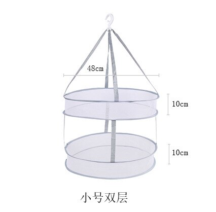 Mesh Clothes Hanging Clothes Dryer Drying Rack For Sweaters Hanging Laundry Basket Mesh Folding Nets Double Layer: B 2layer  48X10CM