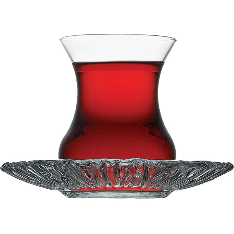 Pasabahce kalkun svart te kopp & amp; tallerkensett vannkafé bohea tekopp espresso kaffebrettsett varmebestandig glassbeholder: 160ml