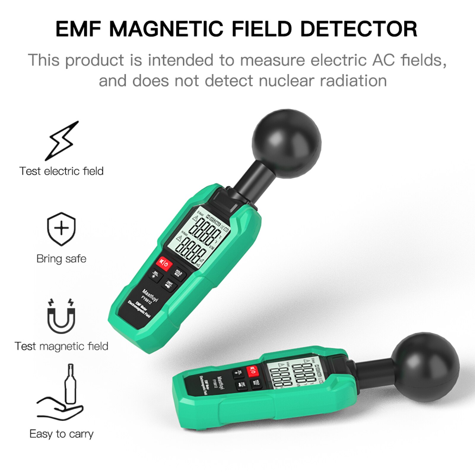 Smart Sensor Misuratore Radiazioni EMF, Tester Digitale Campo Elettromagnetico Con Geiger