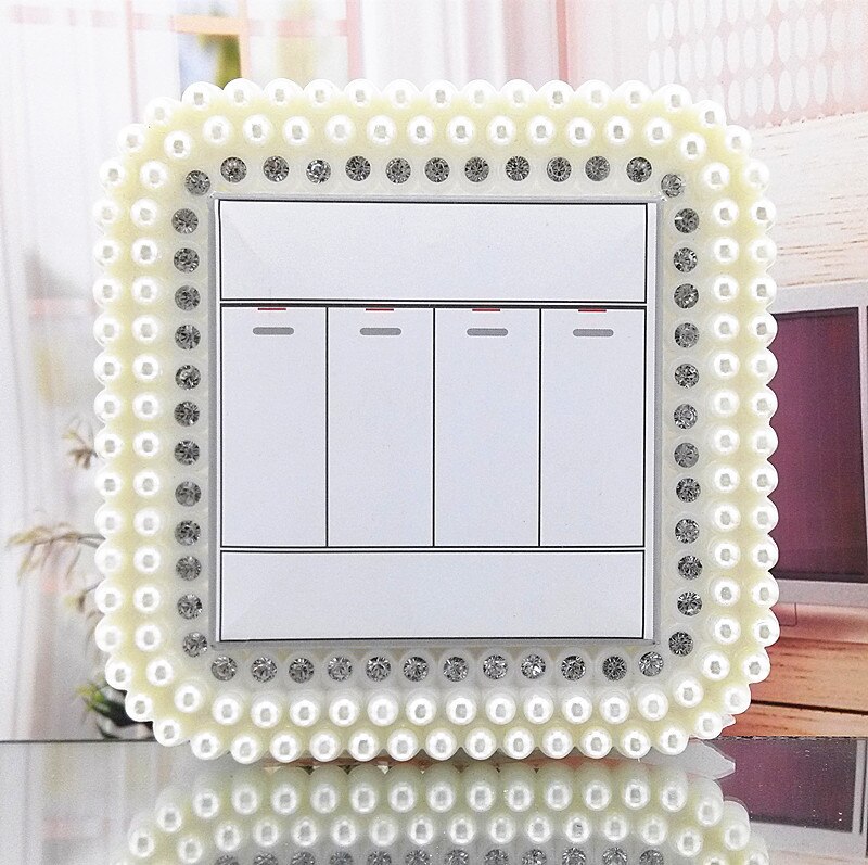 18 Stijlen Europese Stijl Draagbare Socket Decals Schakelaar Luxe Vierkante Kant Lichtschakelaar Cover Pastel Home Decor 1 Stuk