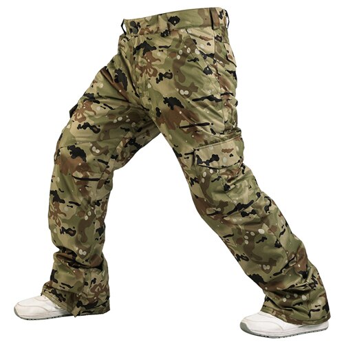 impermeable Snowboard camuflaje Pantalones Hombre invierno esquí Pantalones Hombre transpirable nieve pantalón masculino esquí pantalones-30 grados: 01 / S