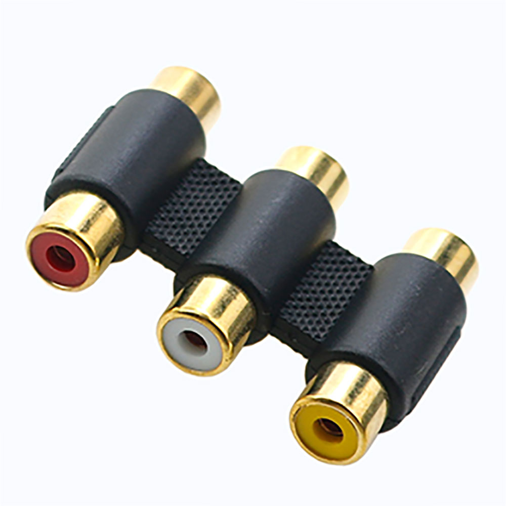 RCA Female to RCA Female Audio Video Cable Jack Plug Adapter Connector RCA to 2/3 RCA Jack Connector: Red